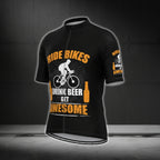 Ride Bikes Drink Beer Get Awesome Men's Short Sleeve Cycling Jerseys, Beer Cycling Jerseys CG0372