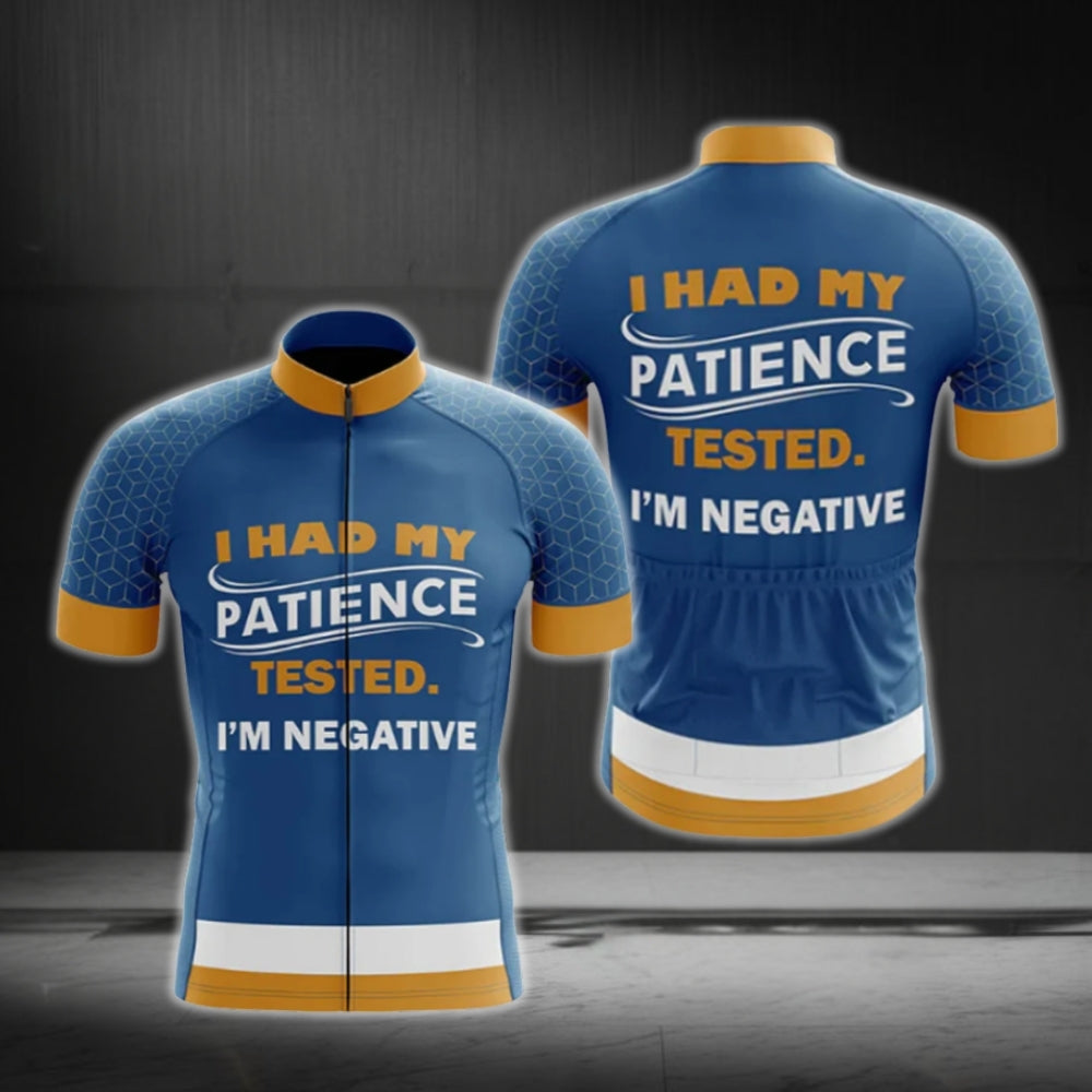I Had My Patience Tested I'm Negative Short Sleeve Men's Cycling Jersey, Funny Cycling Jerseys CG0471