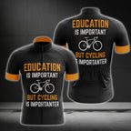 Education Is Important But Cycling Is Importanter Short Sleeve Men's Cycling Jersey, Funny Cycling Jerseys CG0245
