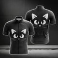 Men's Black Cat Short Sleeve Cycling Jersey, Cat Cycling Jerseys CG0623