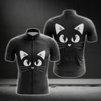 Men's Black Cat Short Sleeve Cycling Jersey, Cat Cycling Jerseys CG0623
