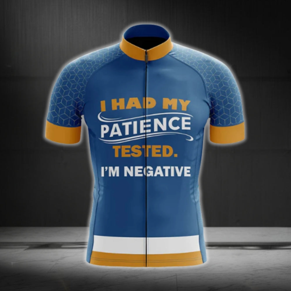 I Had My Patience Tested I'm Negative Short Sleeve Men's Cycling Jersey, Funny Cycling Jerseys CG0471