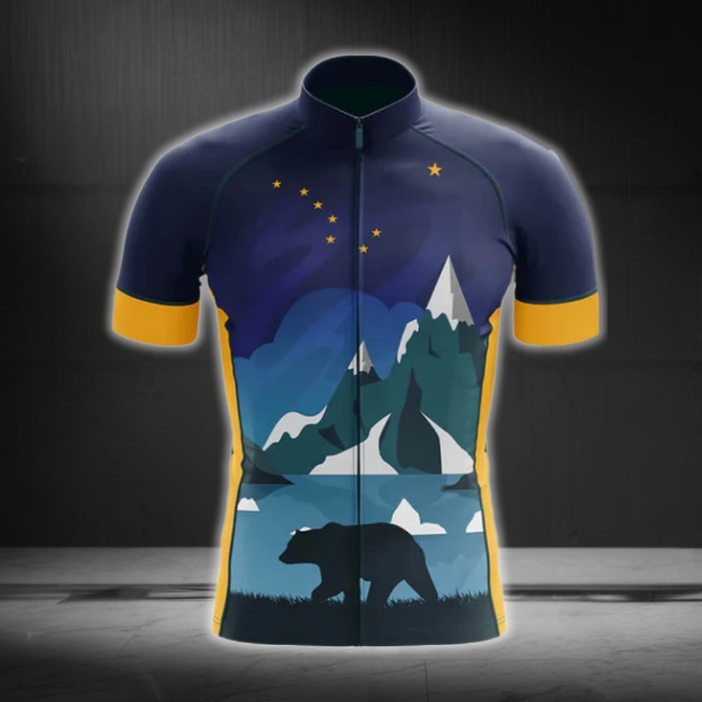 Alaska State Cycling Short Sleeve Mens Jersey, Alaska Cycling Jerseys CG0133