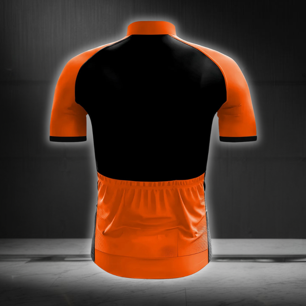 Black And Orange Road Cycling Short Sleeve Jersey For Men, Road Cycling Jersey CG0846
