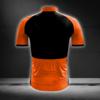 Black And Orange Road Cycling Short Sleeve Jersey For Men, Road Cycling Jersey CG0846
