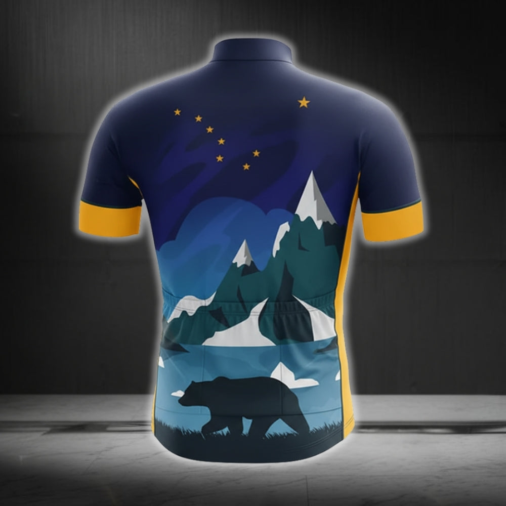 Alaska State Cycling Short Sleeve Mens Jersey, Alaska Cycling Jerseys CG0133