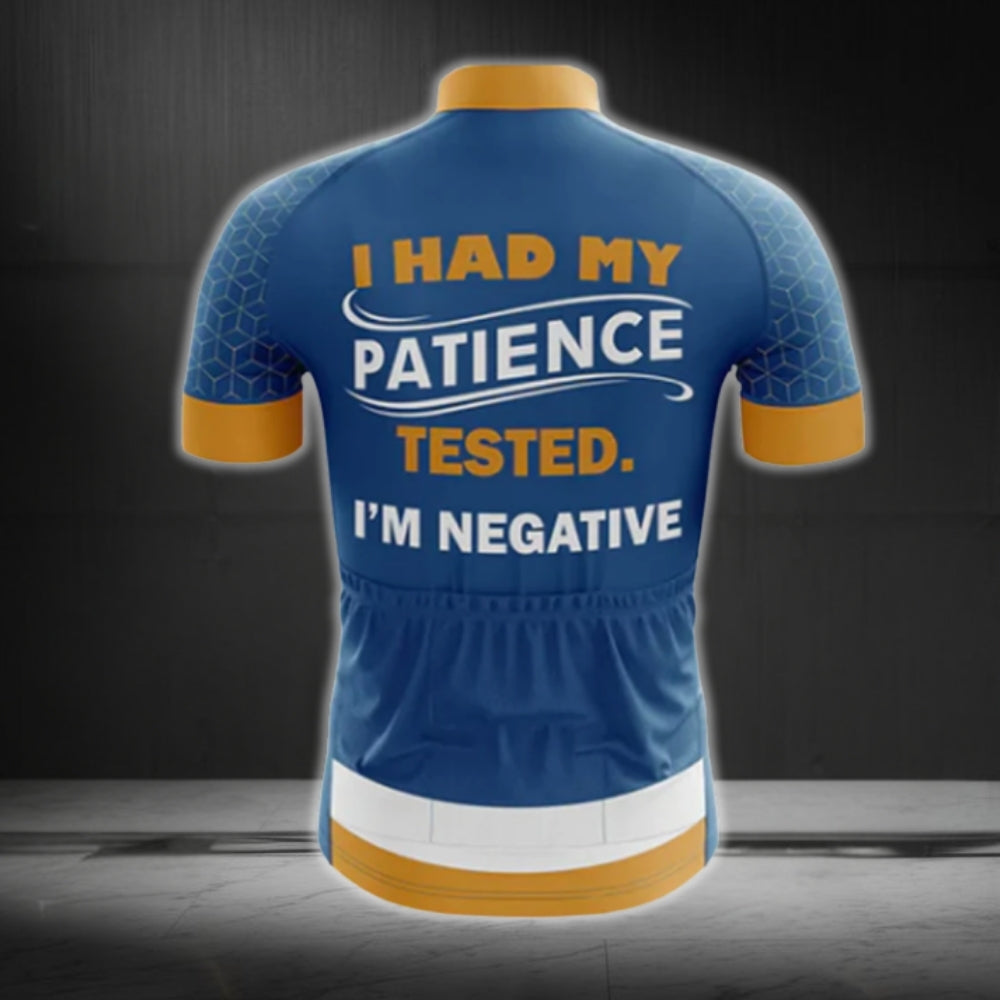 I Had My Patience Tested I'm Negative Short Sleeve Men's Cycling Jersey, Funny Cycling Jerseys CG0471
