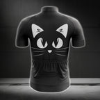 Men's Black Cat Short Sleeve Cycling Jersey, Cat Cycling Jerseys CG0623