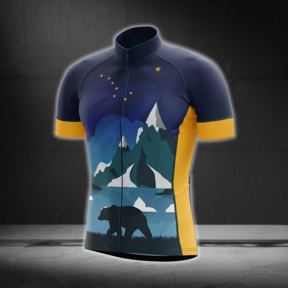 Alaska State Cycling Short Sleeve Mens Jersey, Alaska Cycling Jerseys CG0133