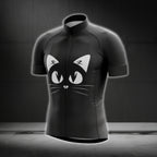 Men's Black Cat Short Sleeve Cycling Jersey, Cat Cycling Jerseys CG0623