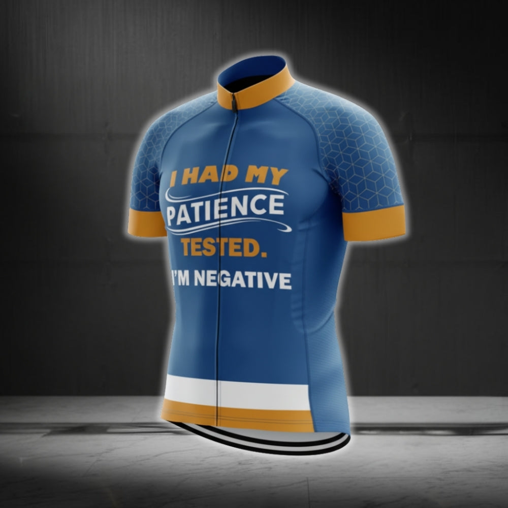I Had My Patience Tested I'm Negative Short Sleeve Men's Cycling Jersey, Funny Cycling Jerseys CG0471