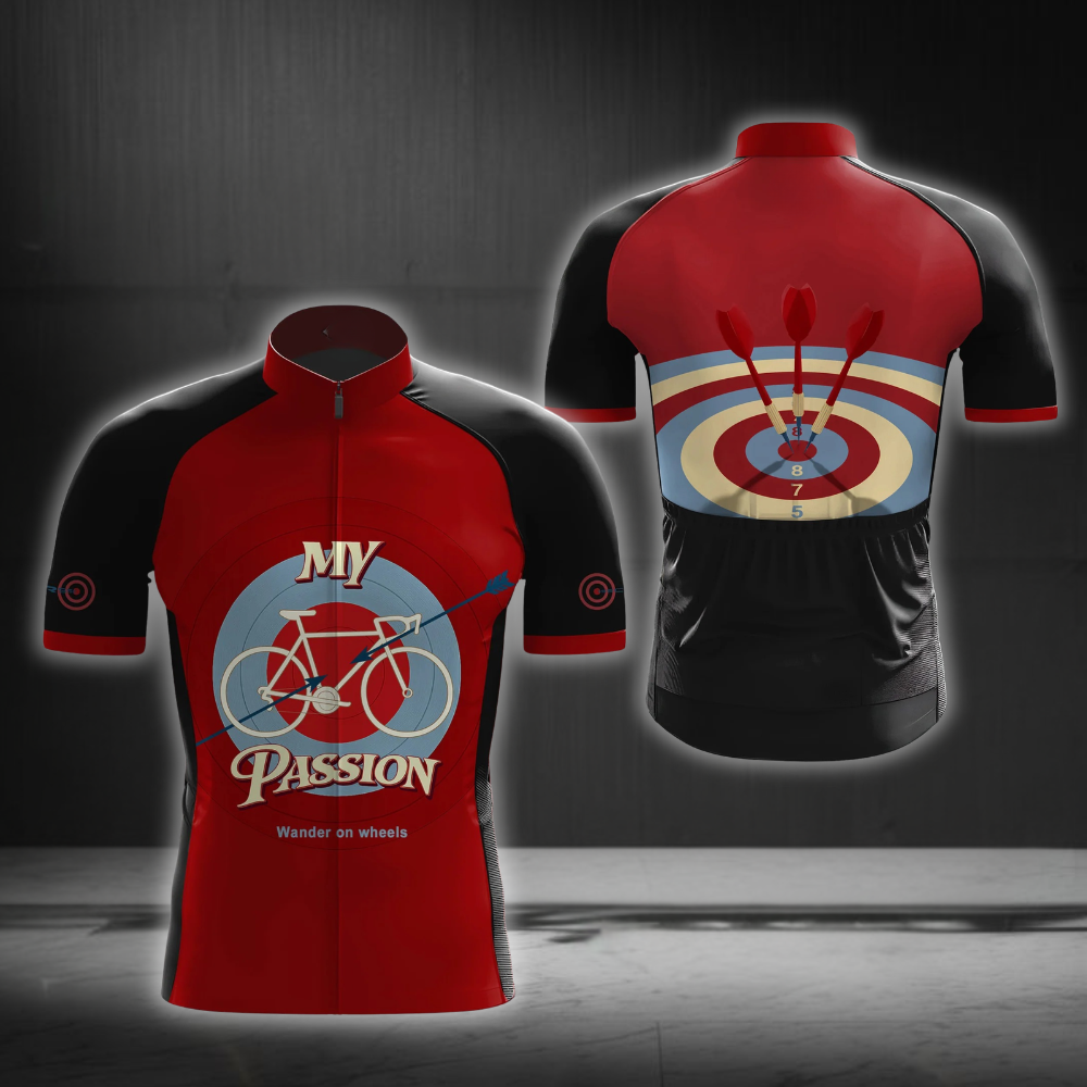 My Passion Cycling Short Sleeve Jersey For Men, Black And Red Cycling Jersey CG0847
