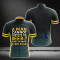 A Man Cannot Survive On Beer Alone He Needs A Bicycle Cycling Short Sleeve Jersey, Funny Beer Lovers Cycling Jerseys CG0246