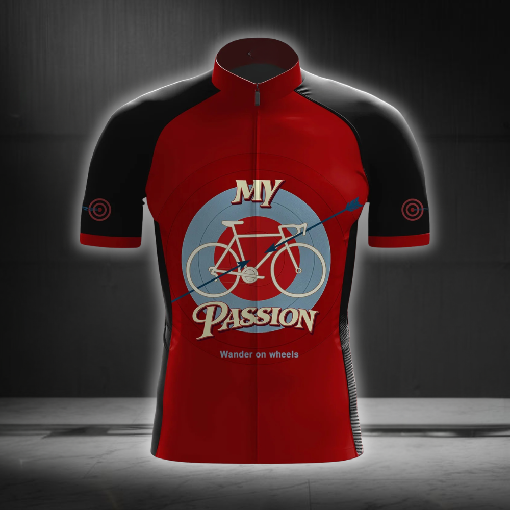 My Passion Cycling Short Sleeve Jersey For Men, Black And Red Cycling Jersey CG0847
