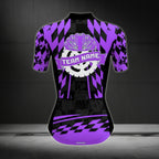 Custom Team Black And Purple Cycling Short Sleeve Jersey Womens, Custom Womens Cycling Jersey CZ0016
