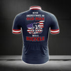 Never Underestimate An Old Man With A Bicycle USA Flag Cycling Jersey Short Sleeve For Men, Patriotic Funny Cycling Jerseys CG0749