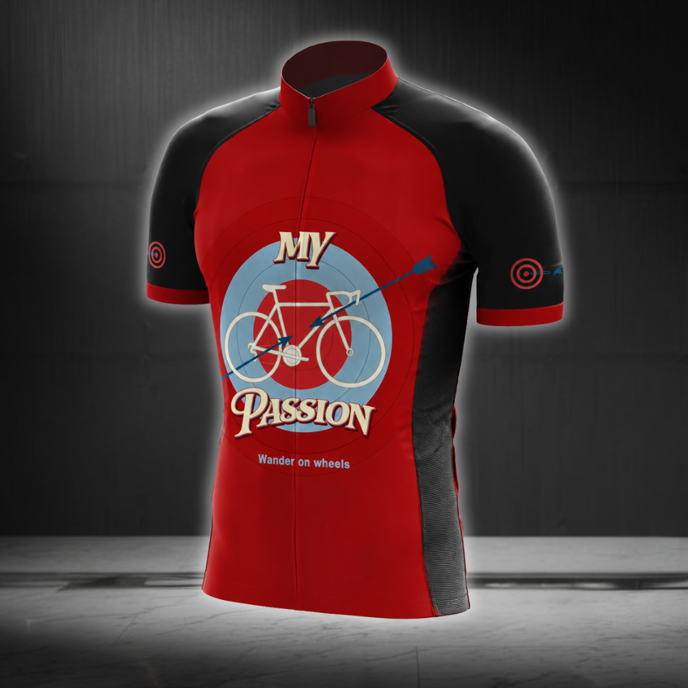 My Passion Cycling Short Sleeve Jersey For Men, Black And Red Cycling Jersey CG0847