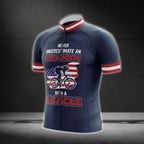 Never Underestimate An Old Man With A Bicycle USA Flag Cycling Jersey Short Sleeve For Men, Patriotic Funny Cycling Jerseys CG0749