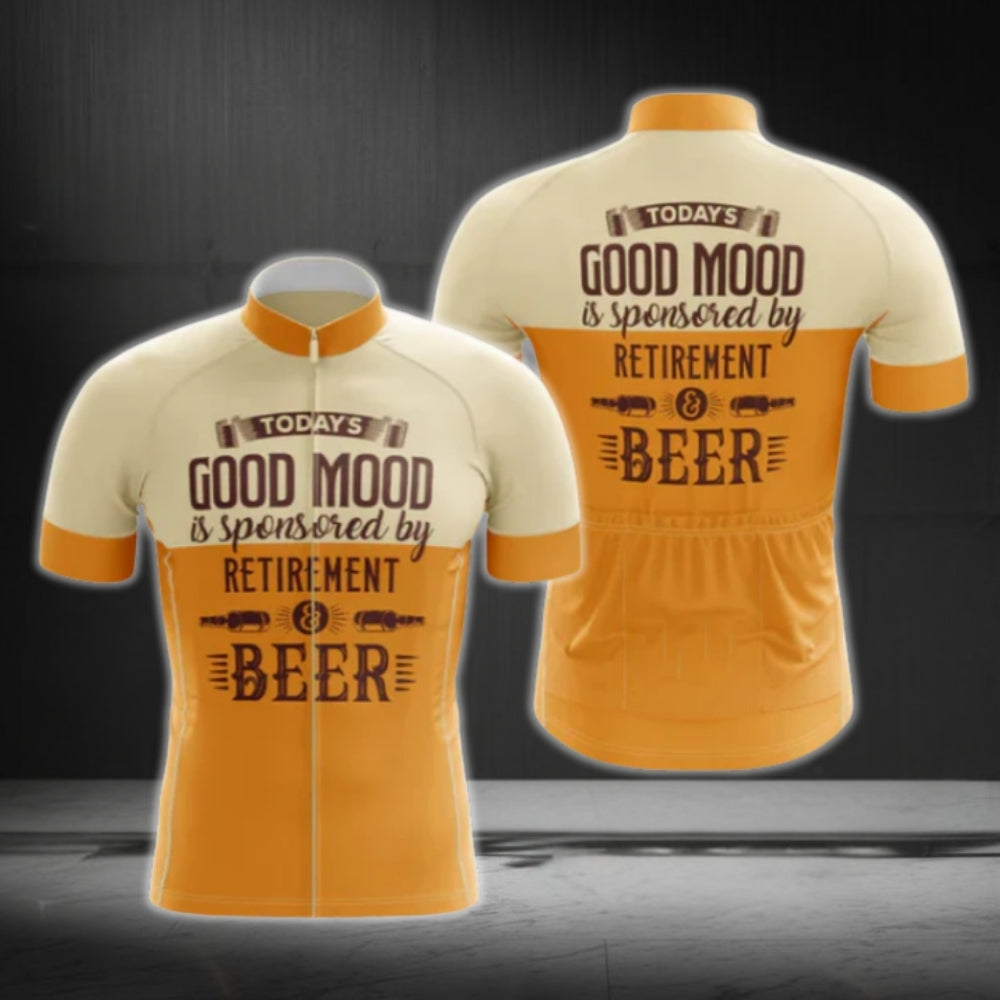 Today's Good Mood Is Sponsored By Retirement And Beer Cycling Short Sleeve Jersey For Men, Beer Cycling Jerseys For Retirement CG0473
