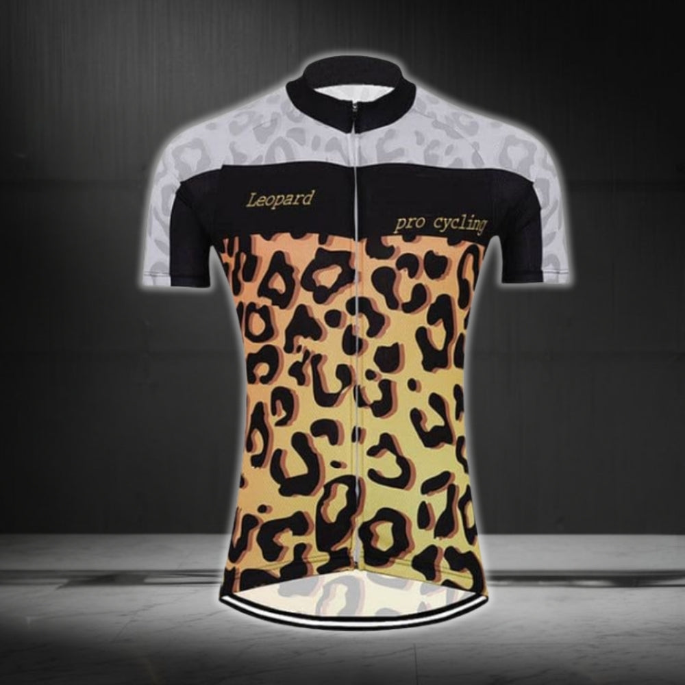 Women's Leopard Cycling Short Sleeve Jersey, Leopard Cycling Jerseys For Ladies CG0457