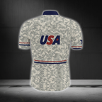 Grey Camo USA Cycling Jersey Men's Short Sleeve, Camoflage Cycling Jersey CG0873
