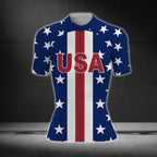 USA Flag Cycling Jersey Short Sleeve For Women, Patriotic Cycling Jerseys Women CG0077