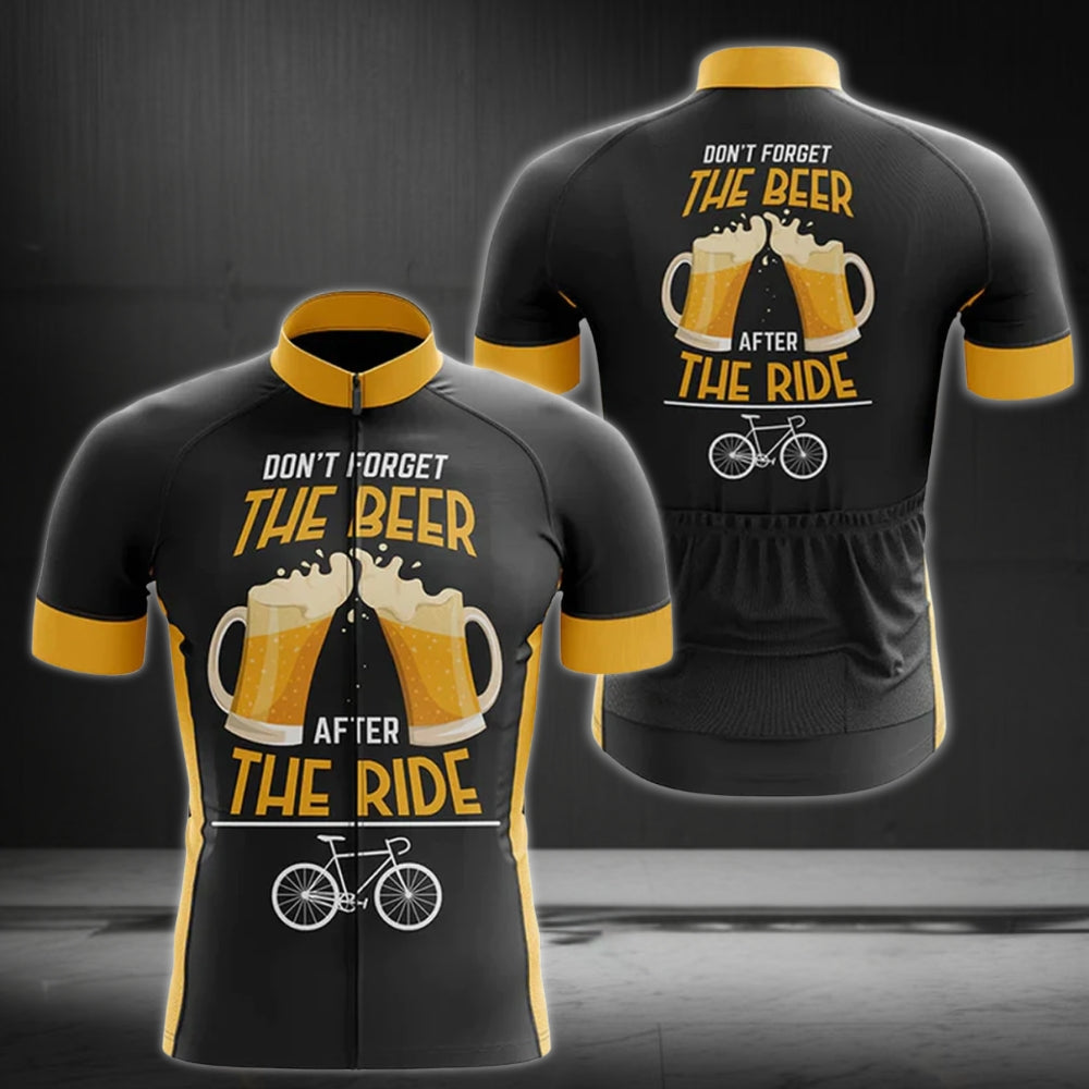 Don't Forget The Beer After The Ride Men's Short Sleeve Cycling Jersey, Funny Beer Cycling Jerseys CZ0088
