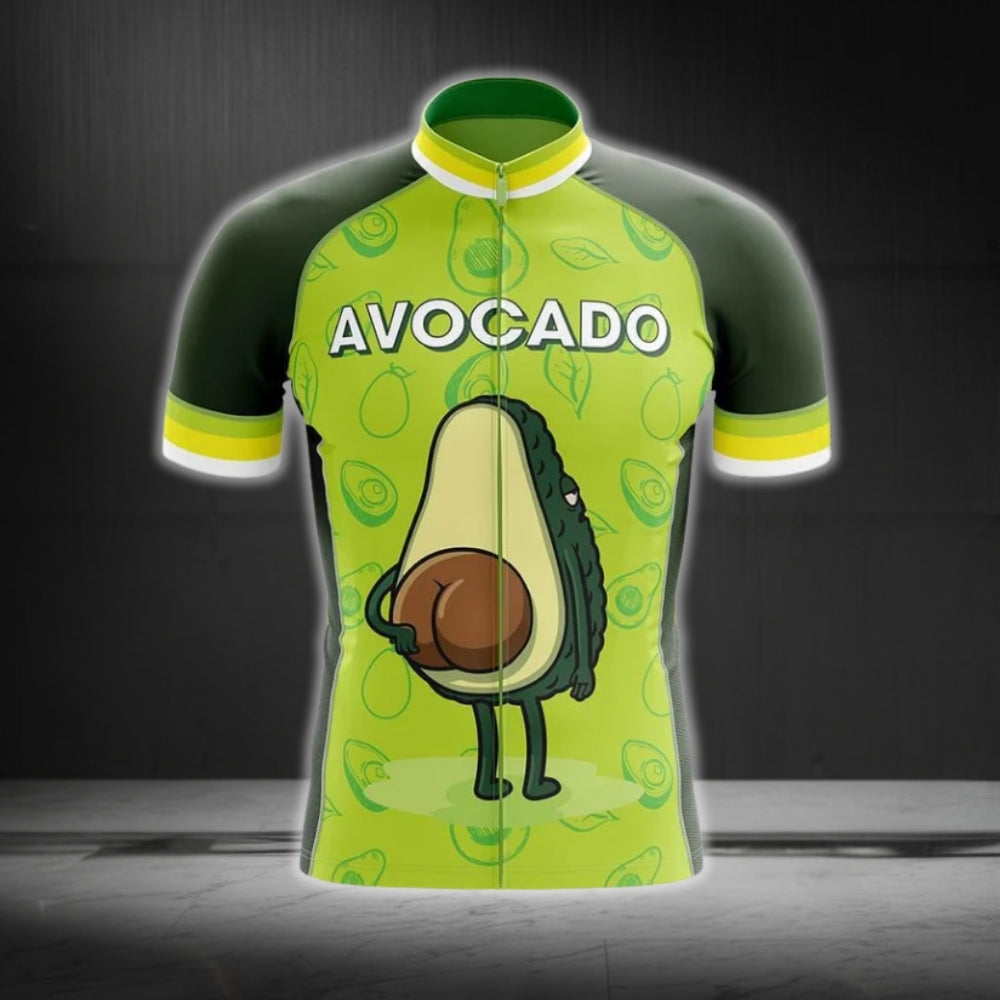 Funny Avocado Short Sleeve Cycling Jersey For Mens, Avocado Cycling Jerseys CG0247