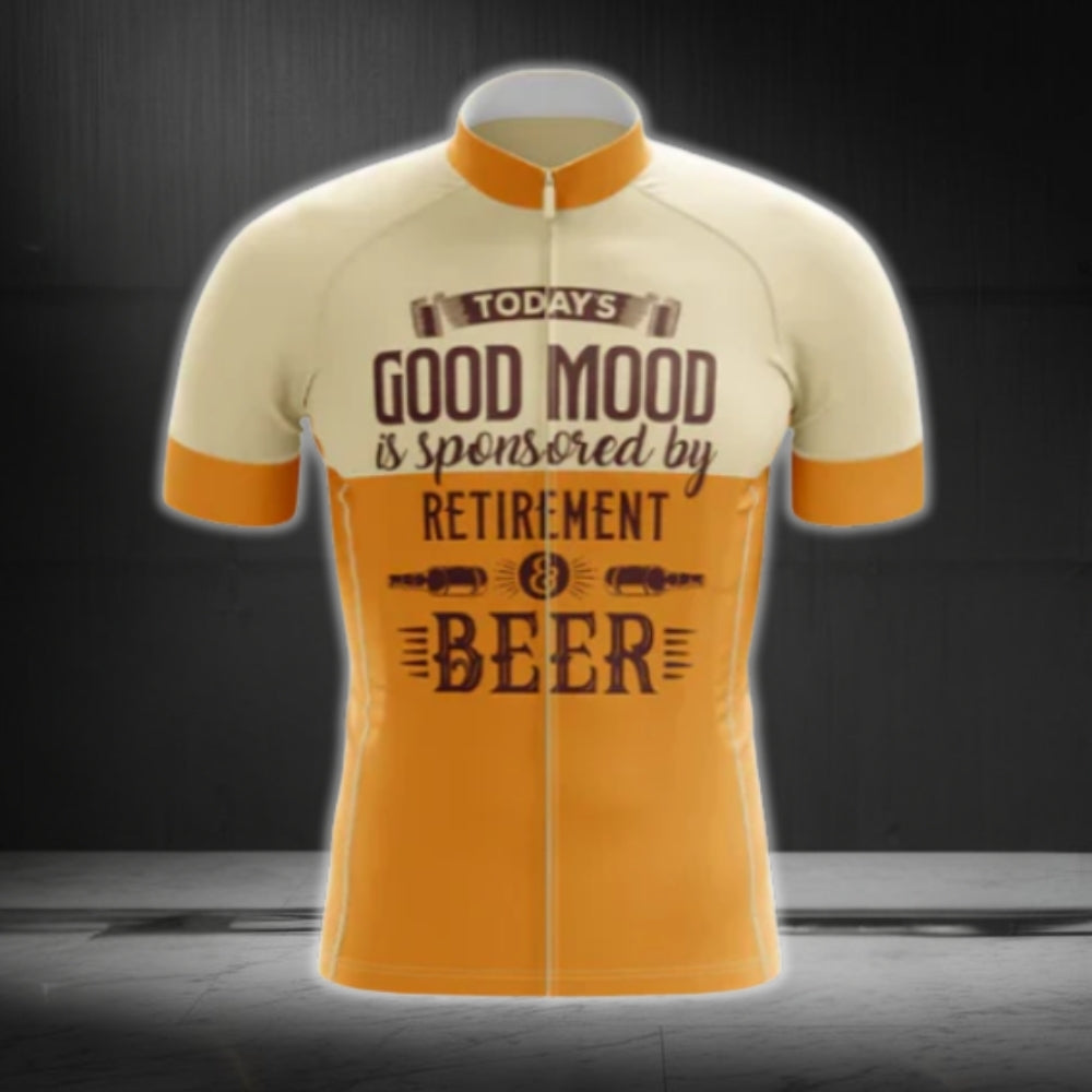Today's Good Mood Is Sponsored By Retirement And Beer Cycling Short Sleeve Jersey For Men, Beer Cycling Jerseys For Retirement CG0473