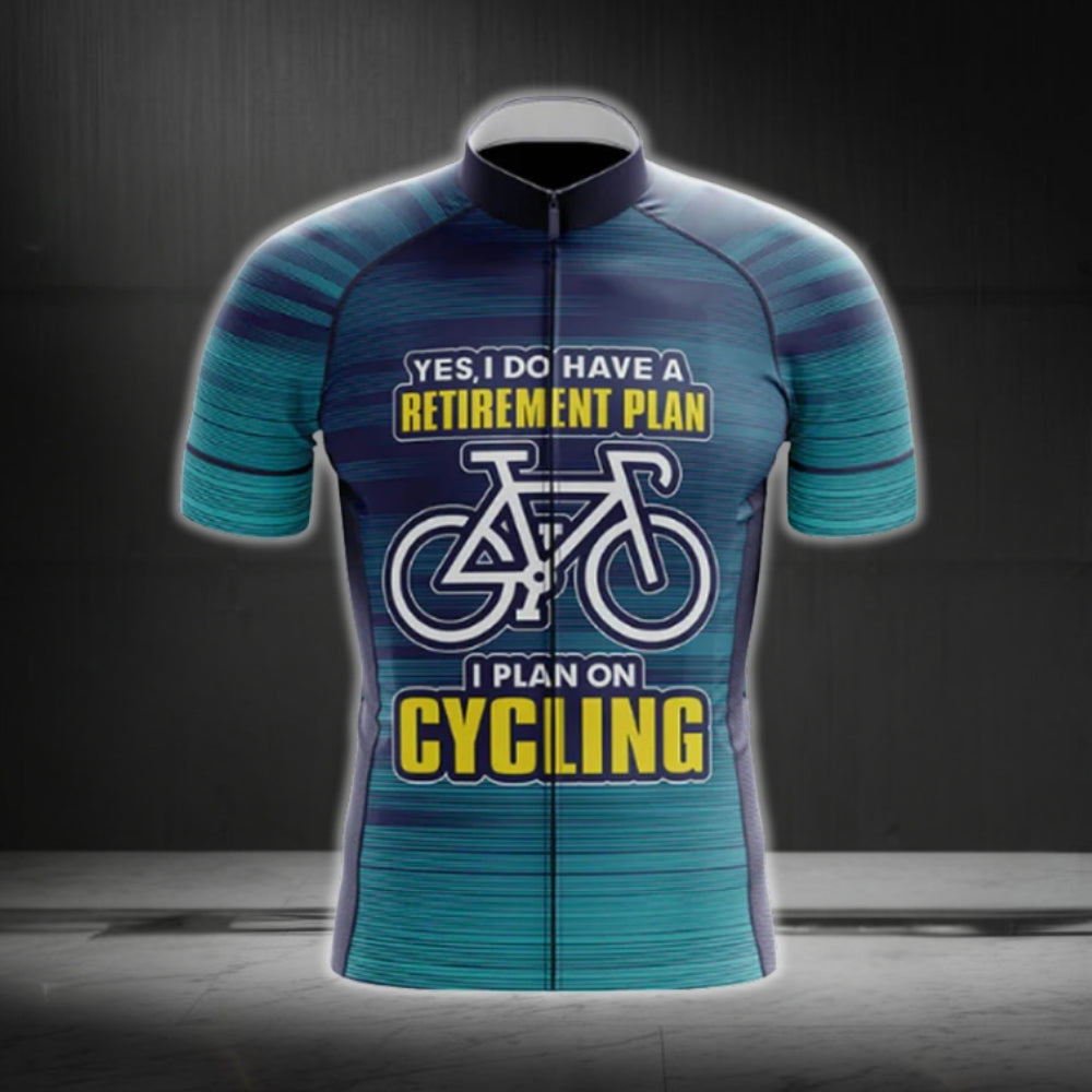 Yes I Do Have A Retirement Plan I Plan On Cycling Short Sleeve Cycling Jersey Men, Funny Retired Cycling Jerseys CG0751