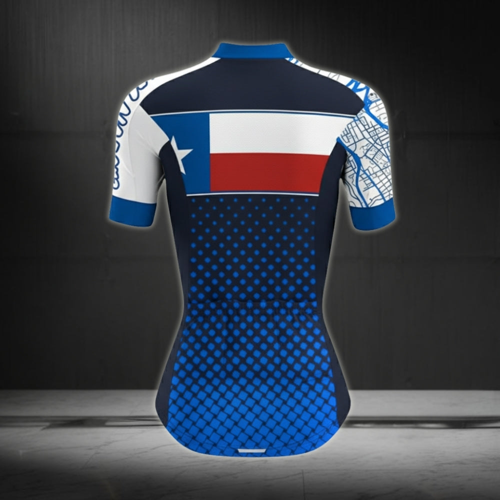 Custom Texas Flag Cycling Short Sleeve Jersey Womens, Custom Cycling Jersey For Women CZ0018