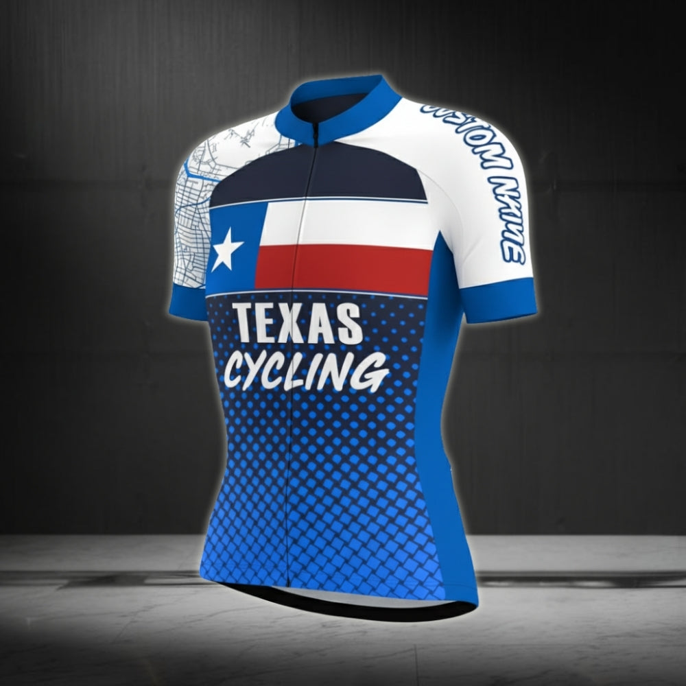 Custom Texas Flag Cycling Short Sleeve Jersey Womens, Custom Cycling Jersey For Women CZ0018
