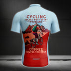 Cycling Solves Most Of My Problems Coffee Solves The Rest Men's Short Sleeve Jersey, Cycling Jerseys For Coffee Lover CE0048