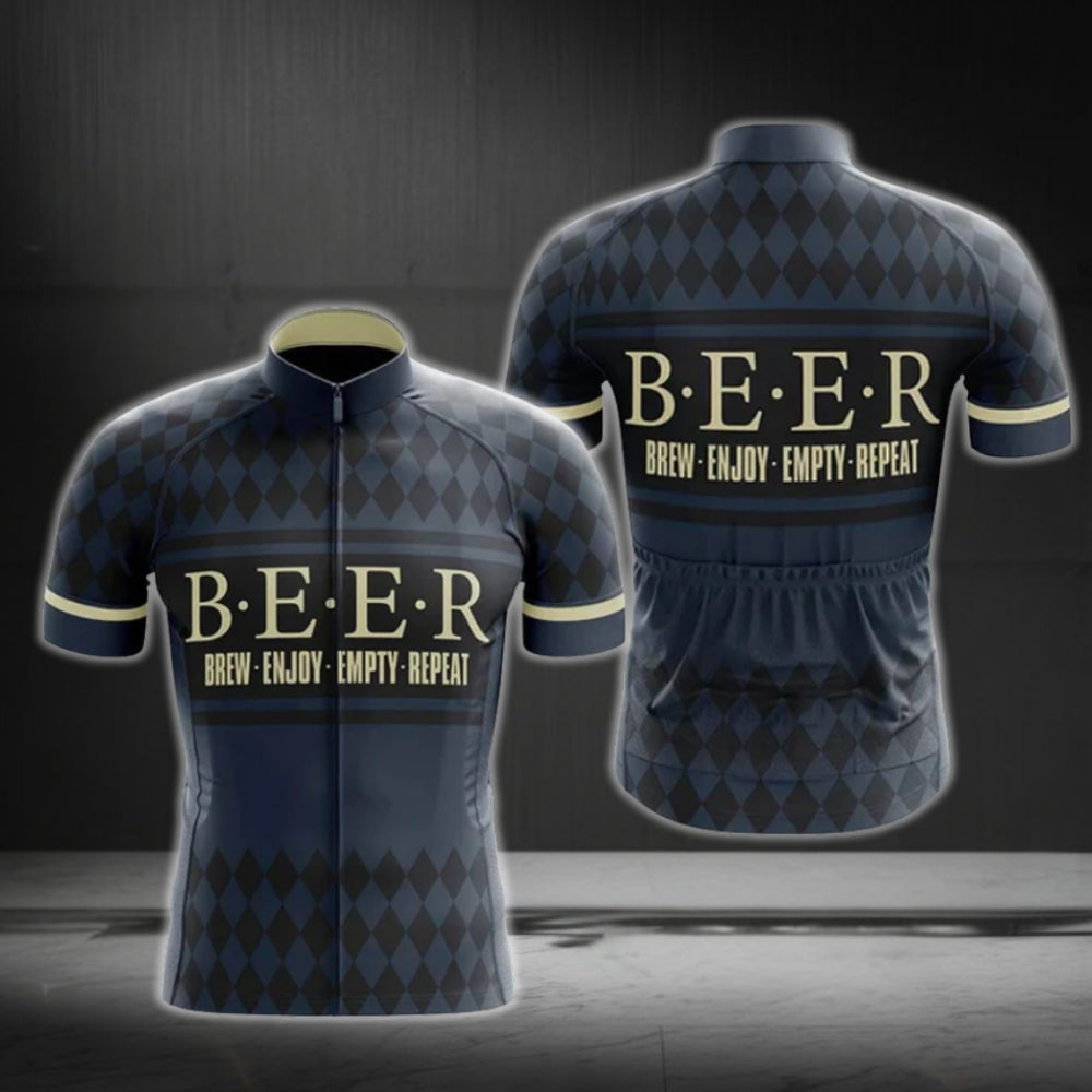 Beer Brew Enjoy Empty Repeat Cycling Short Sleeve Jersey For Men, Beer  Cycling Jerseys CG0475