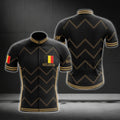 Belgium Flag Black Cycling Short Sleeve Jersey For Mens, Belgium Cycling Jerseys CG0137