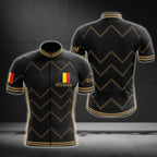 Belgium Flag Black Cycling Short Sleeve Jersey For Mens, Belgium Cycling Jerseys CG0137