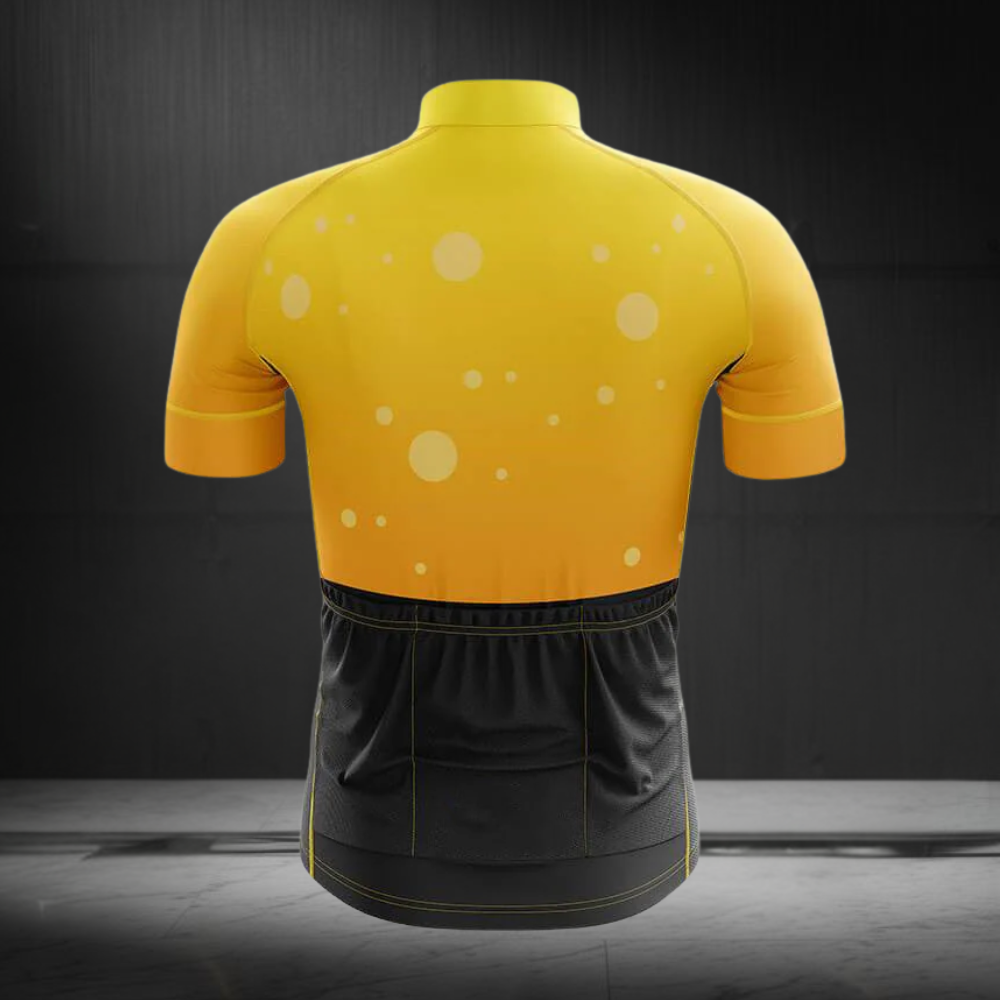 Bike For Beer Men's Black And Yellow Short Sleeve Cycling Jersey For Men, Beer Cycling Jerseys CG0691