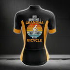 Never Underestimate A Grandma With A Bicycle Women Cycling Short Sleeve Jersey, Funny Cycling Jerseys For Grandma CG0080