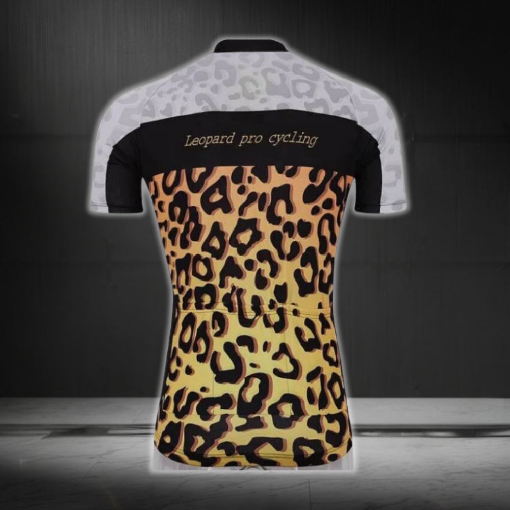 Women's Leopard Cycling Short Sleeve Jersey, Leopard Cycling Jerseys For Ladies CG0457
