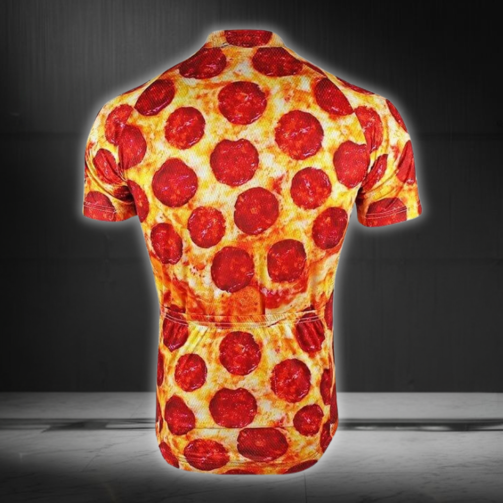 Pepperoni Pizza Cycling Short Sleeve Jersey For Men, Pizza Lover Cycling Jersey CG0828