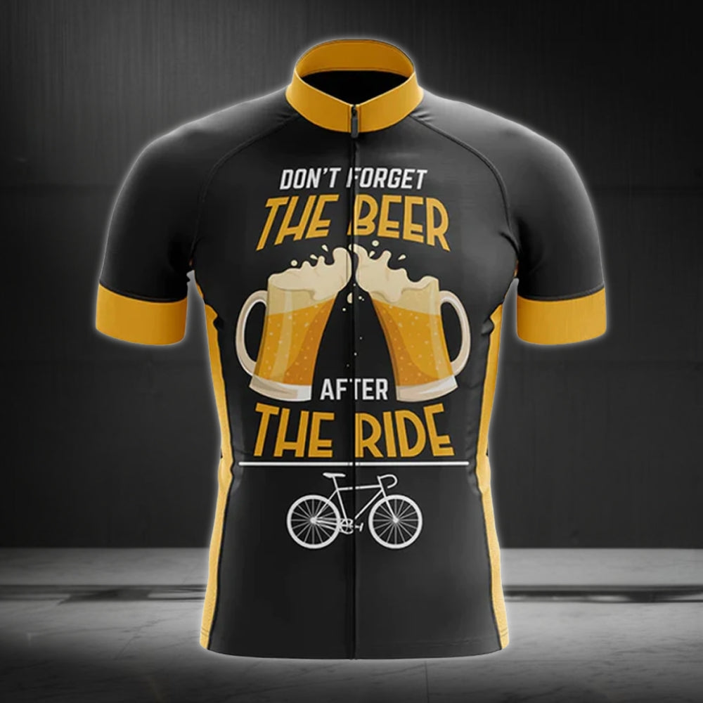 Don't Forget The Beer After The Ride Men's Short Sleeve Cycling Jersey, Funny Beer Cycling Jerseys CZ0088