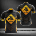 Turtle On Road Cycling Short Sleeve Jersey For Men, Turle Black And Orange Cycling Jersey CG0851