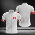 White And Red Switzerland Flag Cycling Short Sleeve Jersey For Mens, Switzerland Patriotic Cycling Jerseys CG0138