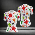 Multicolor Splash Cycling Short Sleeve Women Jersey, Splash Cycling Jerseys For Women CG0628