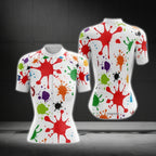 Multicolor Splash Cycling Short Sleeve Women Jersey, Splash Cycling Jerseys For Women CG0628