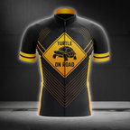 Turtle On Road Cycling Short Sleeve Jersey For Men, Turle Black And Orange Cycling Jersey CG0851