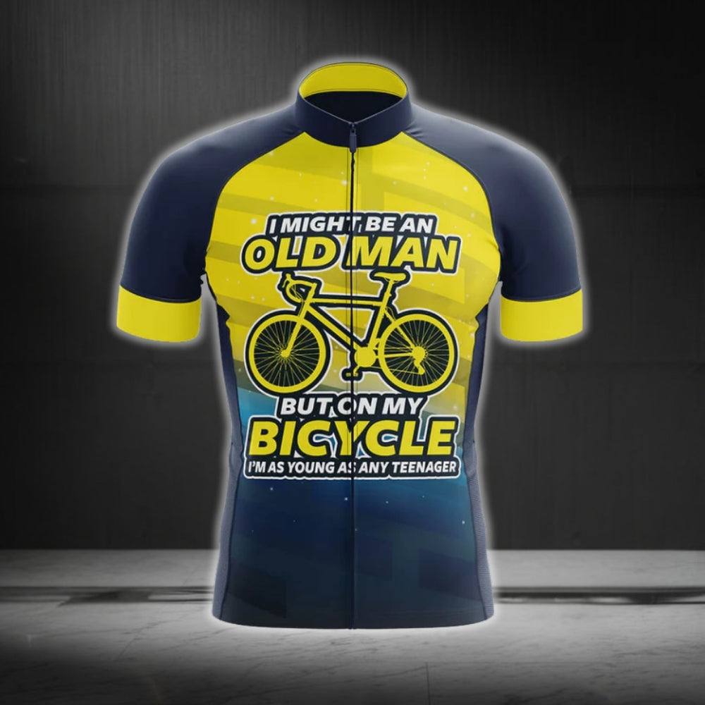 I Might Be An Old Man But On Bicycle I'm As Young As Any Teenager Cycling Short Sleeve Jerseys, Funny Cycling Jerseys For Mens CG0250