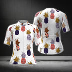 Multicolor Pineapple Cycling Short Sleeve Women Jersey, Pineapple Lovers Cycling Jerseys CG0378