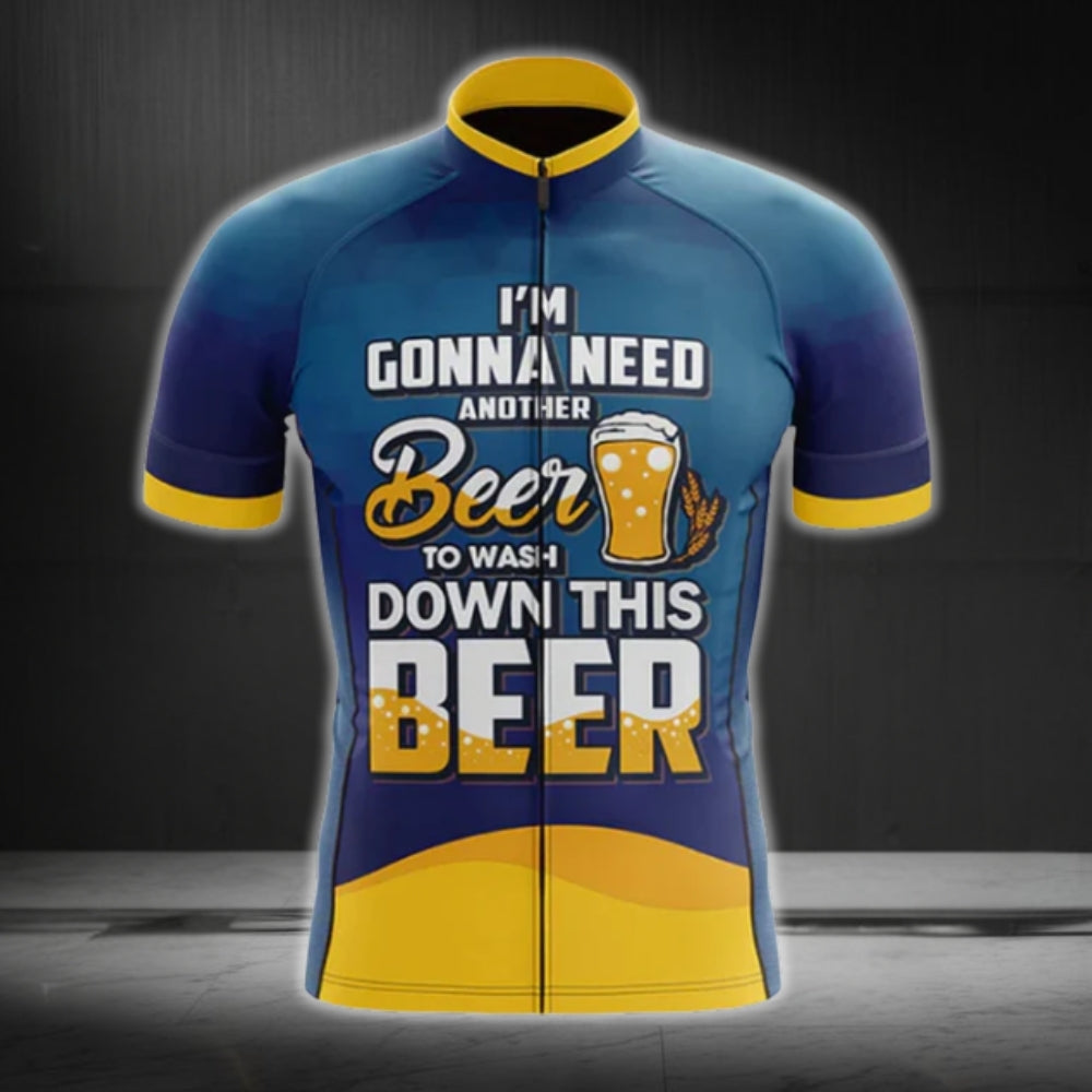 I'm Gonna Need Another Beer To Wash Down This Beer Men's Short Sleeve Cycling Jersey, Beer Cycling Jersey CG0476
