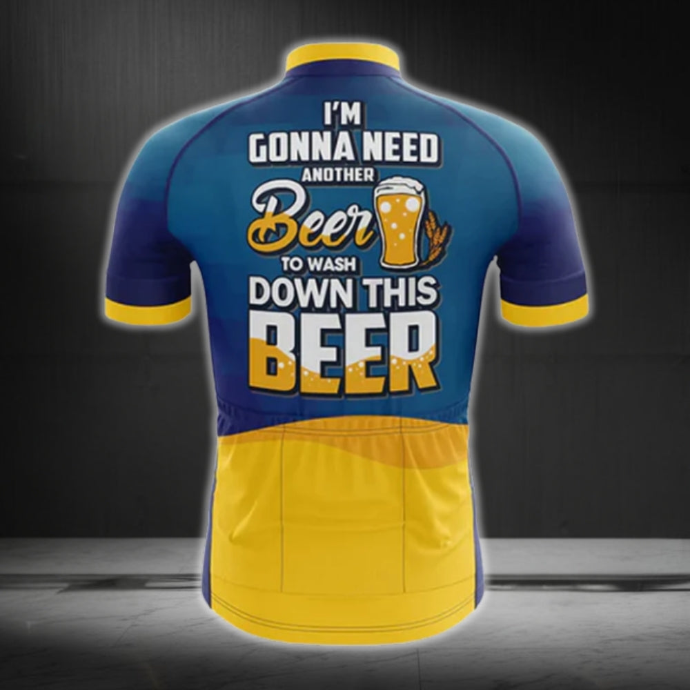 I'm Gonna Need Another Beer To Wash Down This Beer Men's Short Sleeve Cycling Jersey, Beer Cycling Jersey CG0476